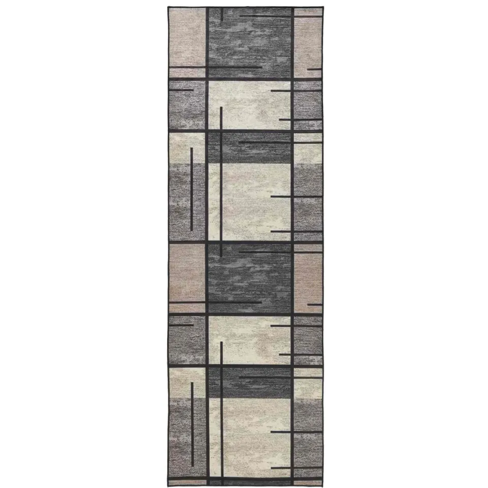 vidaXL Vloerkleedloper LESAKA Bruin 80 x 100 cm Diamantvelours