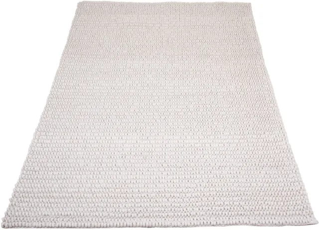 Veer Carpets Vloerkleed Nieuw Zeeland Wit - Wollen Design Vloerkleed met Stone Structuur in Scandinavische / Japandi Stijl