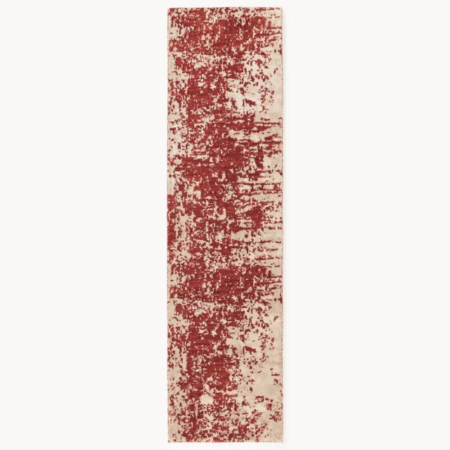 Westwing Collection Handgeweven wollen loper Cynthia met abstract patroon Rood