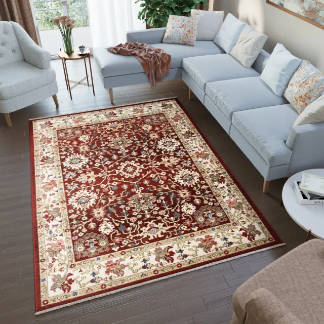 Tapiso Rivoli Vloerkleed Rood Oosters Oriental Tapijt Maat- 80x150 Rood 6