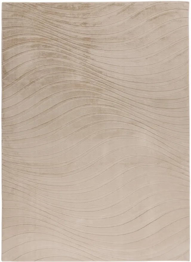 Padiro design laagpolig vloerkleed 200 x 290 cm - lichtbeige - modern abstract ontwerp - voor vloerverwarming - van polyester en katoen