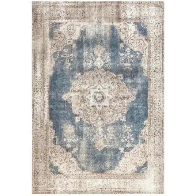 Dutch XXL Vintage Vloerkleed | Tapijt | Vin | Ornamenteel | Crème/Blauw | 140x200 cm Crème / Blauw