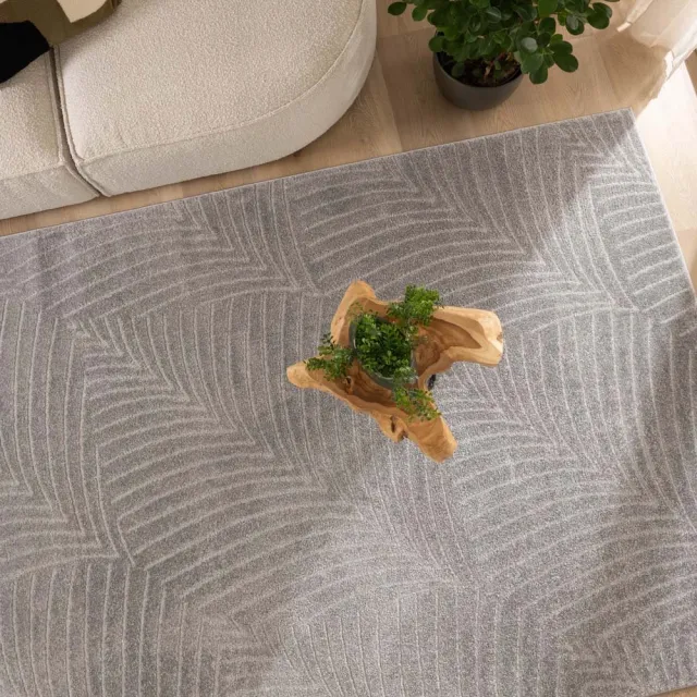 Nordic Weavers Scandinavisch vloerkleed - Contour Leaf grijs 80x150