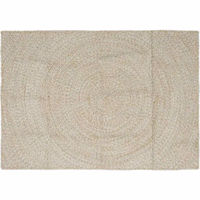 vidaXL Gebied Tapijt Natuurlijk en Wit 140 x 200 cm Jute Bruin