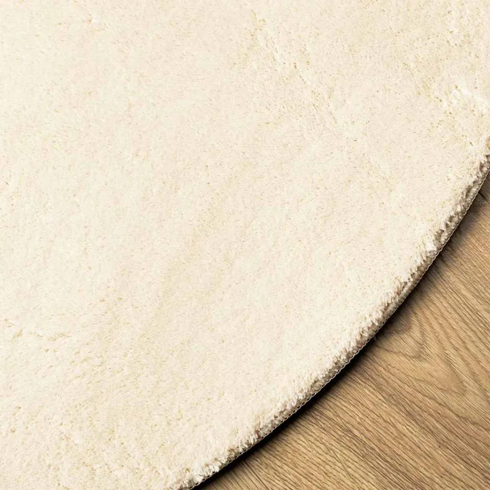 vidaXL Vloerkleed HUARTE laagpolig zacht wasbaar Ø 100 cm crème, foto 4