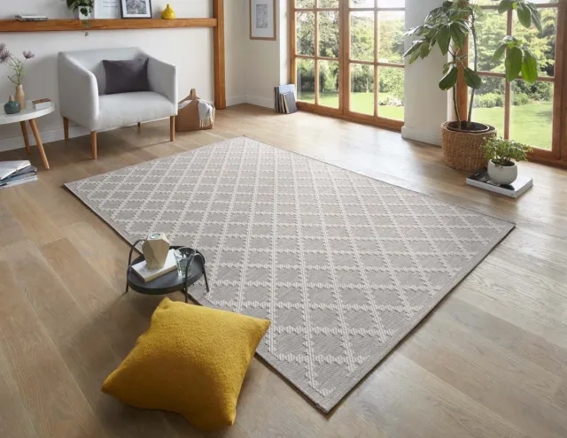 Tapeso Scandinavisch vloerkleed Dawn - grijs 77x150