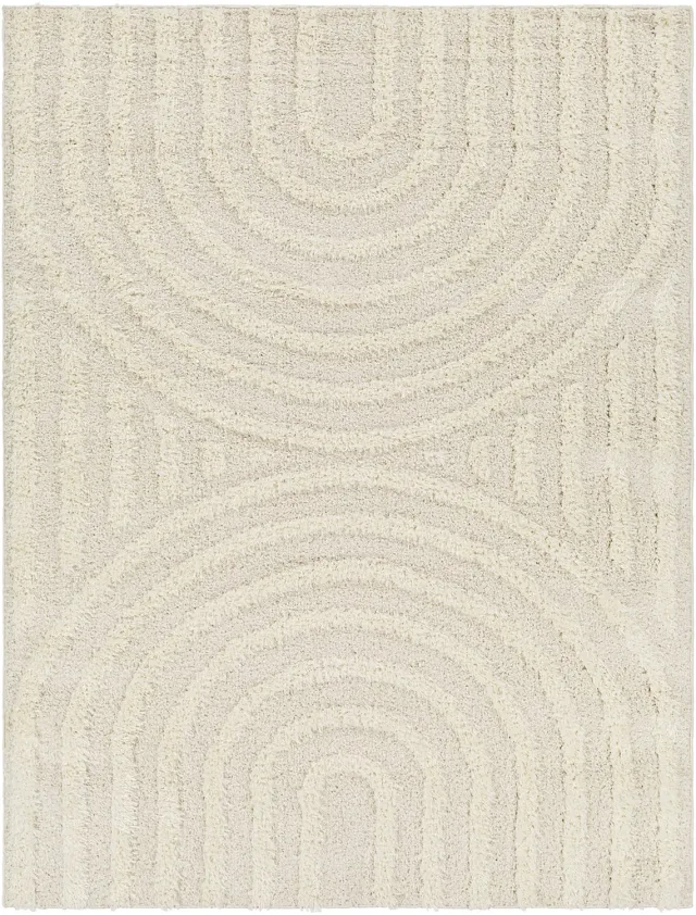 Surya Marava vloerkleed hoogpolig shaggy modern beige wit