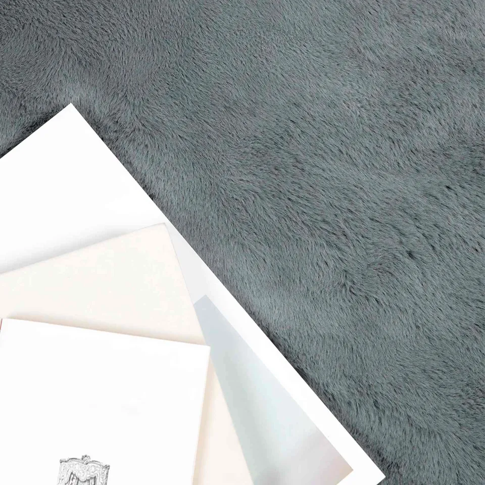 vidaXL Antislip vloerkleed van imitatie konijnenbont OLITE Antraciet, foto 4