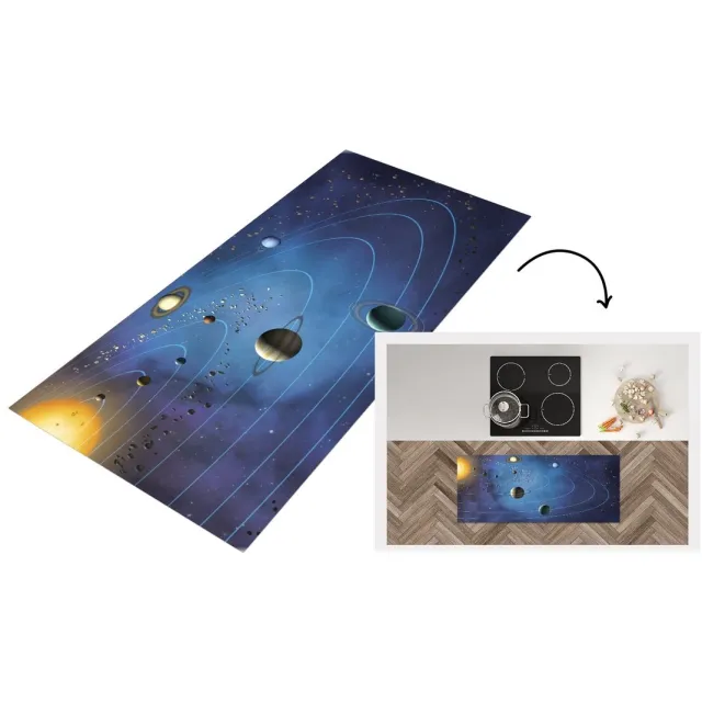 KitchenYeah Keukenloper - Loper keuken - het grote zonnestelsel - Keukenloper vinyl Multicolor