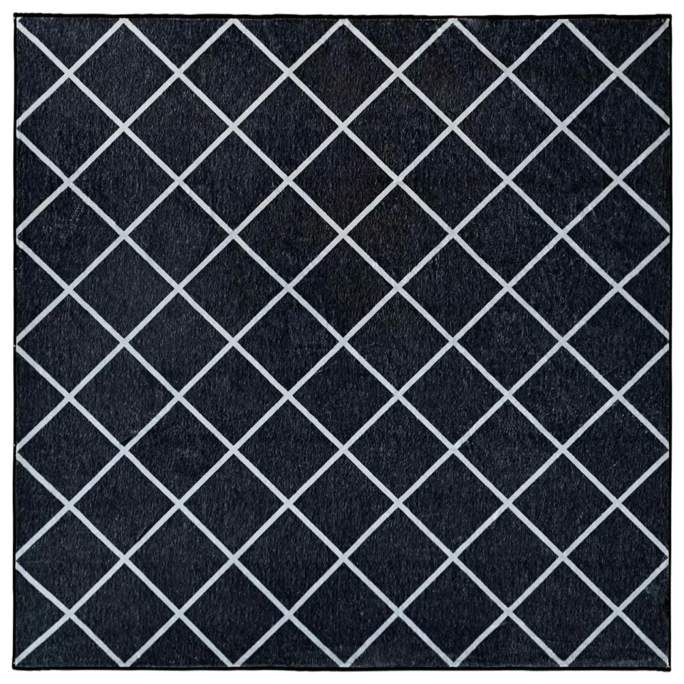 vidaXL Vloerkleed ORIZ Zwart diamantpatroon 240 x 240 cm
