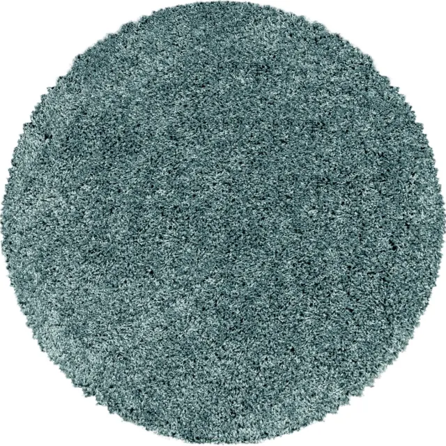 flycarpets Azure Rond Vloerkleed Blauw - Effen - Hoogpolig - 200x200 cm
