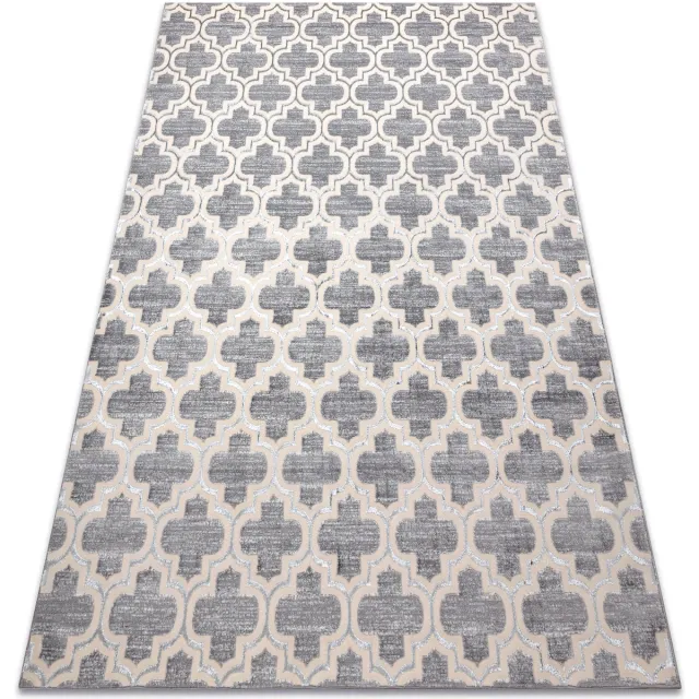 RUGSX Kleden Rugsx Tapijt CORE W6764 Marokkaanse klaver Trellis - 80x150 cm Grijs