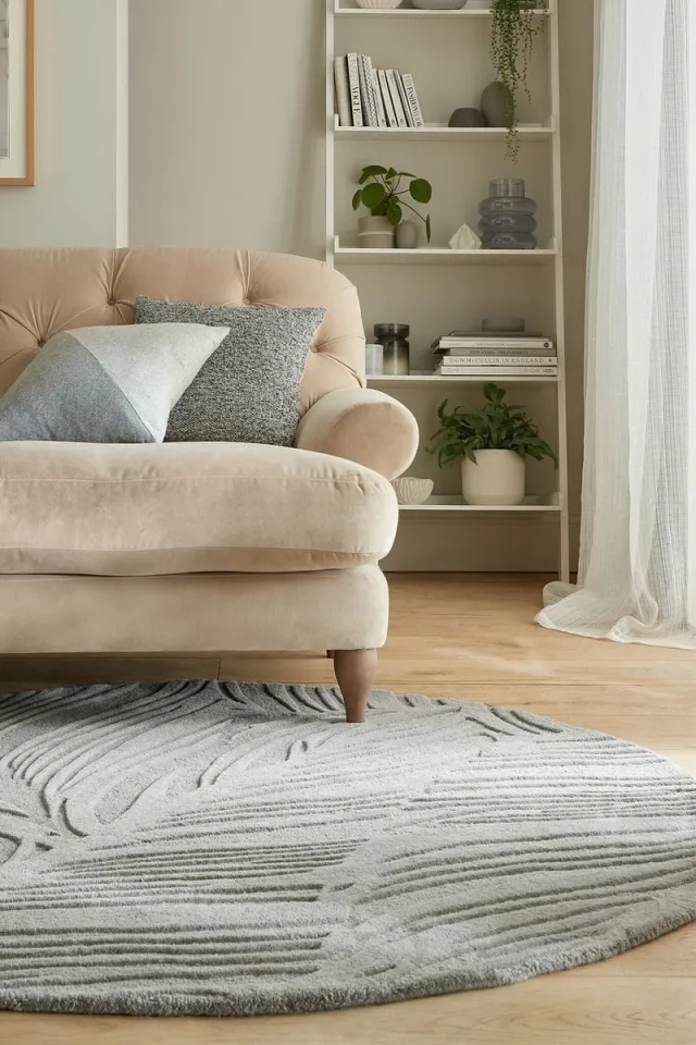 flycarpets Lino Leaf Modern Laagpolig - 100% Wol Vloerkleed - Grijs, foto 2