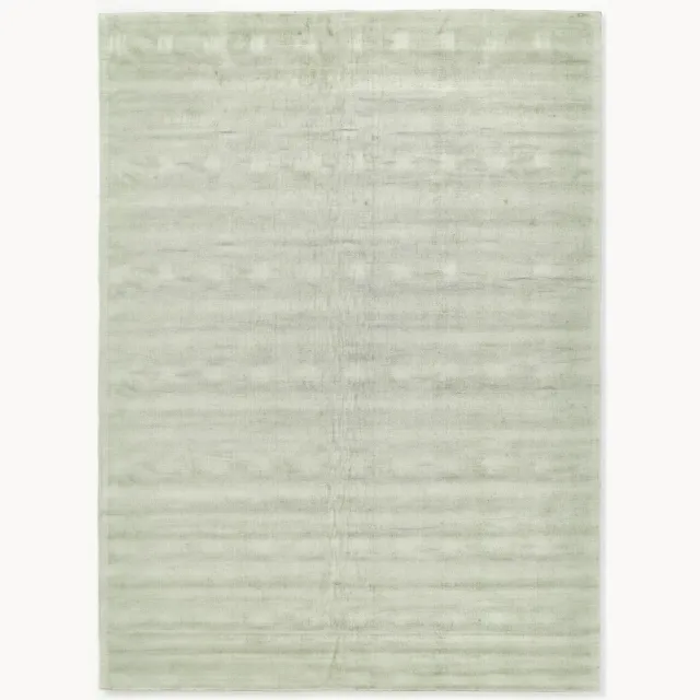 Westwing Collection Handgeweven viscose vloerkleed Jane Lichtgroen
