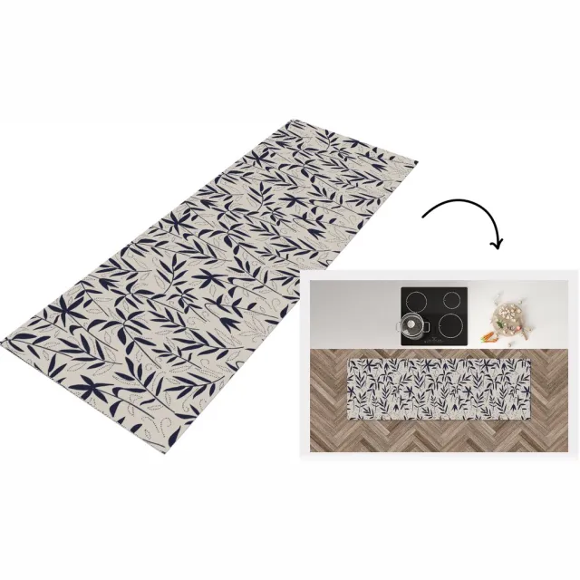 KitchenYeah Keukenloper 150x50 cm - Keukenmat vinyl Planten - Japan - Patronen - Keukenmatten loper - Keuken vloerkleed tapijt