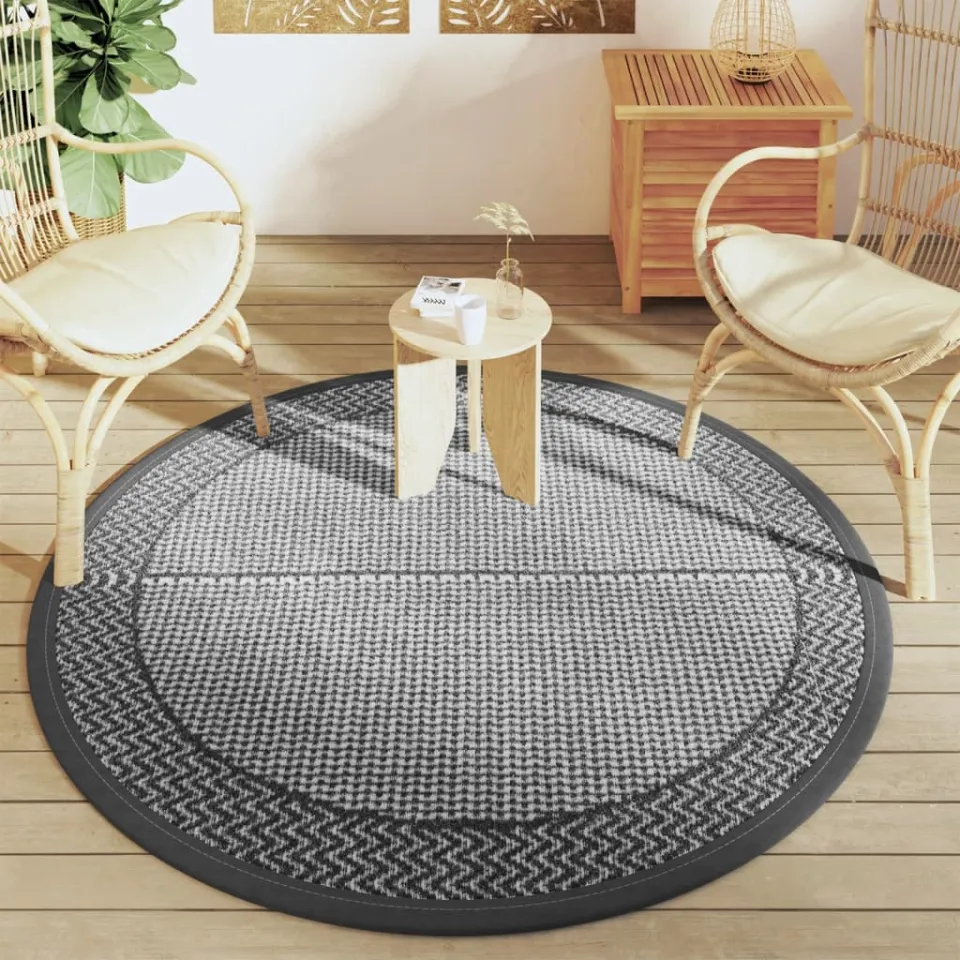 vidaXL Buitenkleed ARAKIL Ø160 cm polypropeen grijs, foto 2