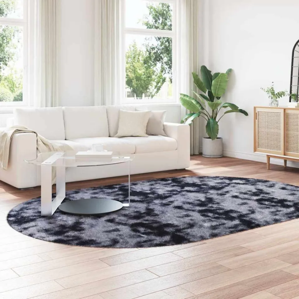 vidaXL Hoogpolig vloerkleed NAVARRA 300x200 cm polyester donkergrijs grijs, foto 2