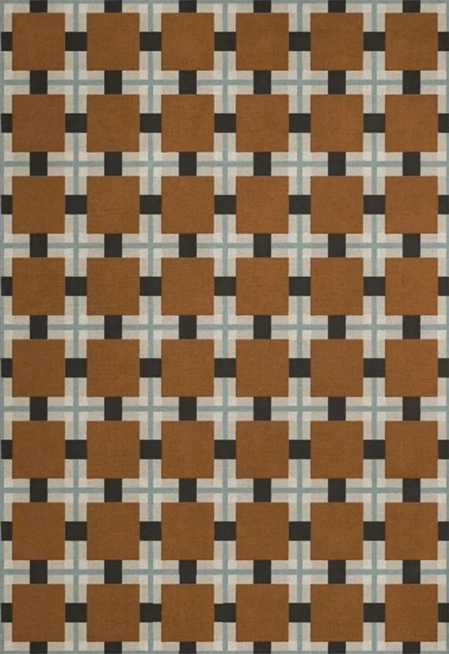 Layered Evelina Kroon Wool Berry Rain Vloerkleed - 140 x 200 cm - Blauw,Rood - Rechthoekig - Wol - Eetkamer, Woonkamer, Slaapkamer - Geometrisch - Retro, Modern