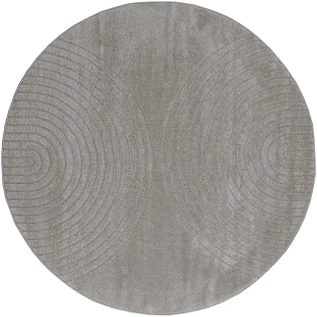 vidaXL Binnen - kleed - GALATI - Grijs - Ø - 120 - CM - Polyester