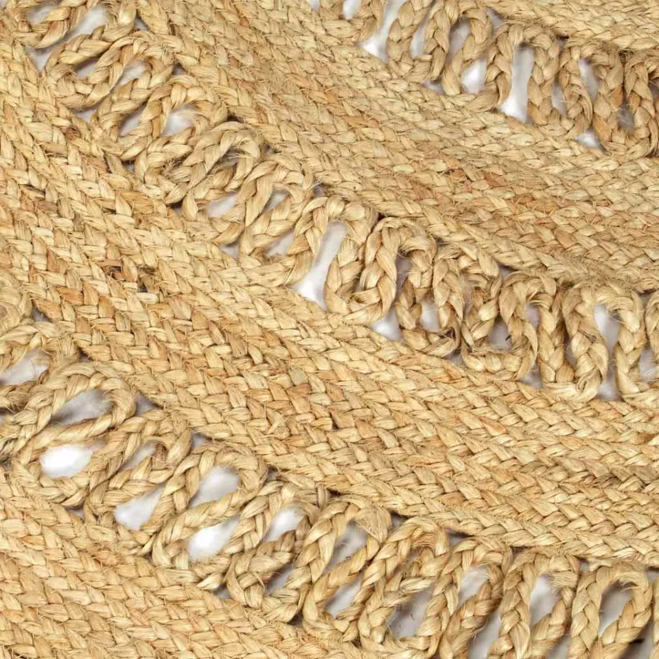 vidaXL Vloerkleed handgemaakt 90 cm gevlochten jute bruin, foto 4