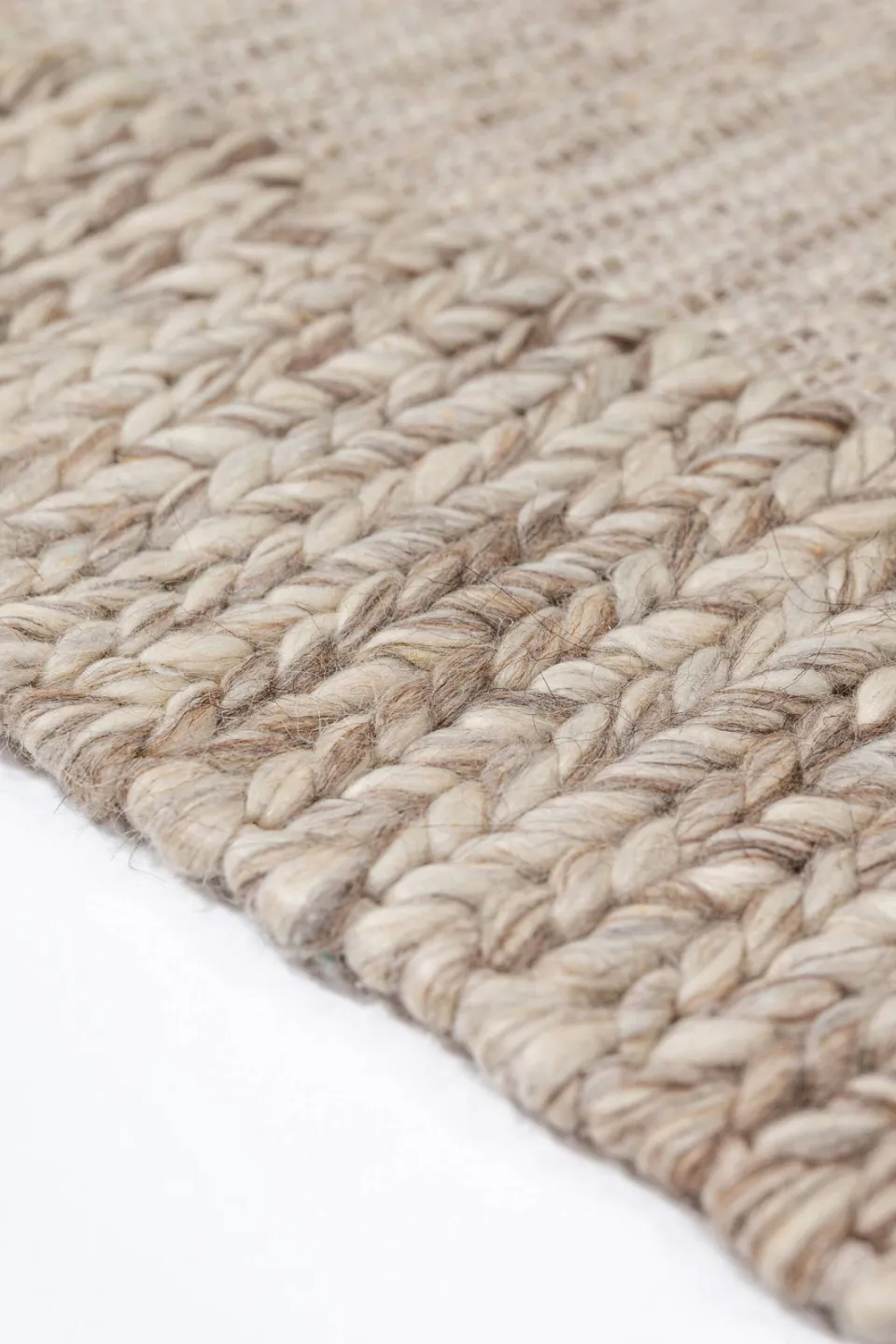 Flair Rugs Rue Plait wollen vloerkleed naturel, foto 4