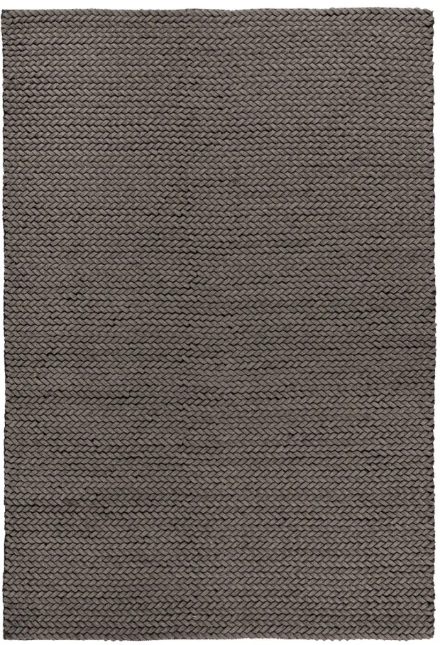Padiro stijlvol laagpolig vloerkleed - donkergrijs - modern effen ontwerp - voor vloerverwarming - van wol