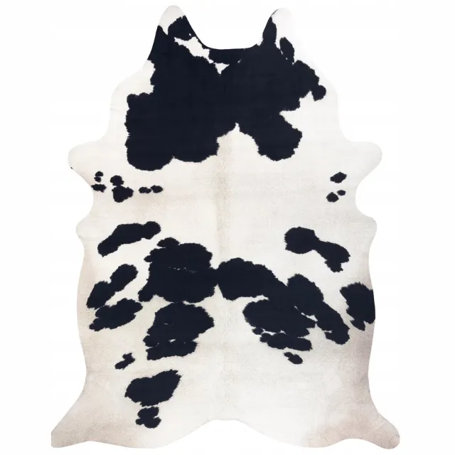 Dywany Łuszczów Dierenprint vloerkleed koeienhuid look 155x195 cm zwart wit Zwart/Wit