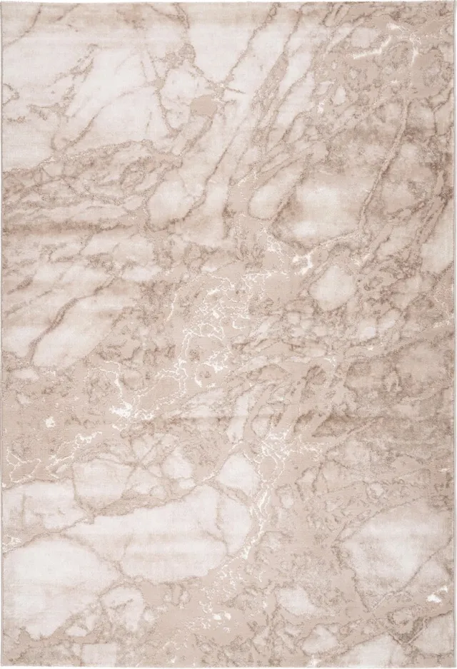 Tapijtenmagazijn Marmaris Vloerkleed – Beige – Marmerlook Design – Modern & Laagpolig – 240x330 cm