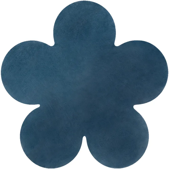 RUGSX Kleden Rugsx Modern wastapijt SHAPE 3106 Bloem shaggy - 80x80 cm Blauw