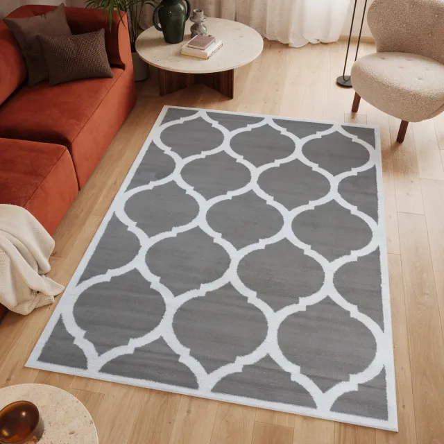 Tapiso Luxury Vloerkleed Wit Grijs Woonkamer Modern Tapijt Grijs Wit 4
