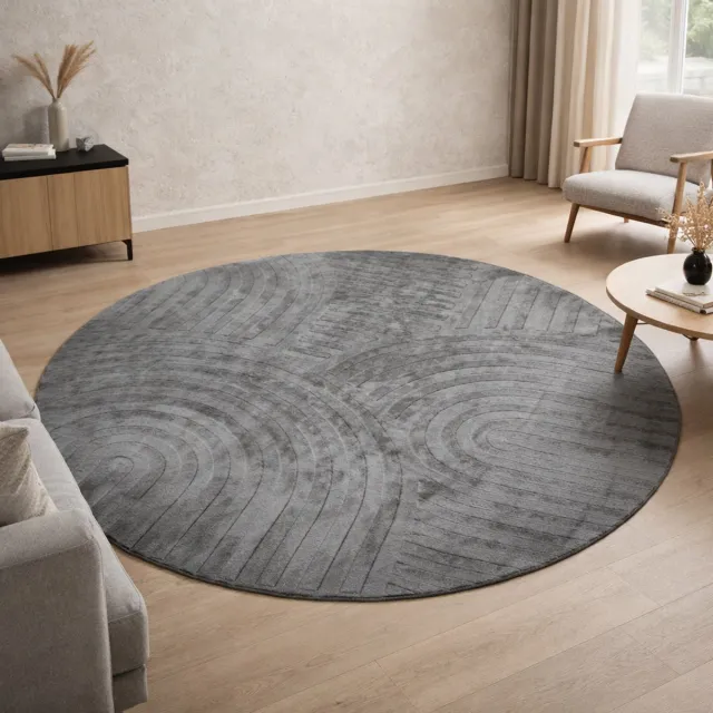 Milton & Oldbrook Vloerkleed Ø 200 cm Trani Grijs