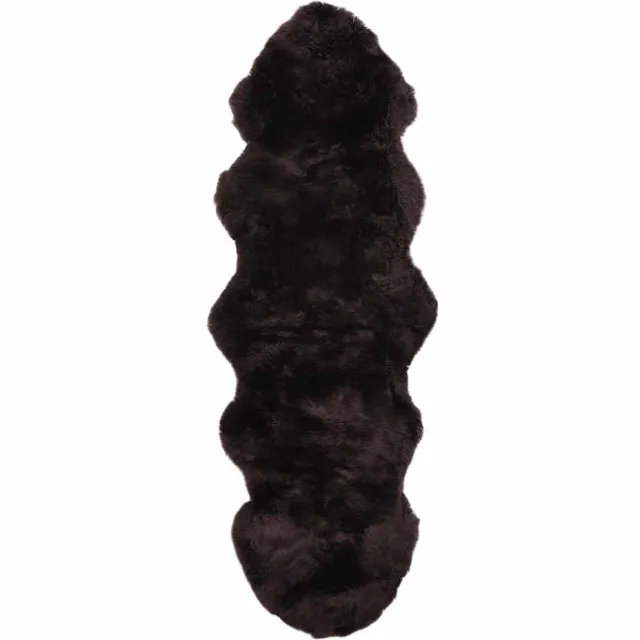 vidaXL Vloerkleed 60x180 cm schapenvacht bruin