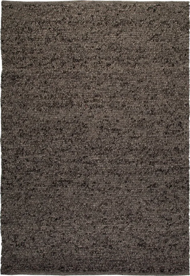 Padiro stijlvol laagpolig vloerkleed 120 x 170 cm - donkergrijs - modern effen ontwerp - voor vloerverwarming - van wol