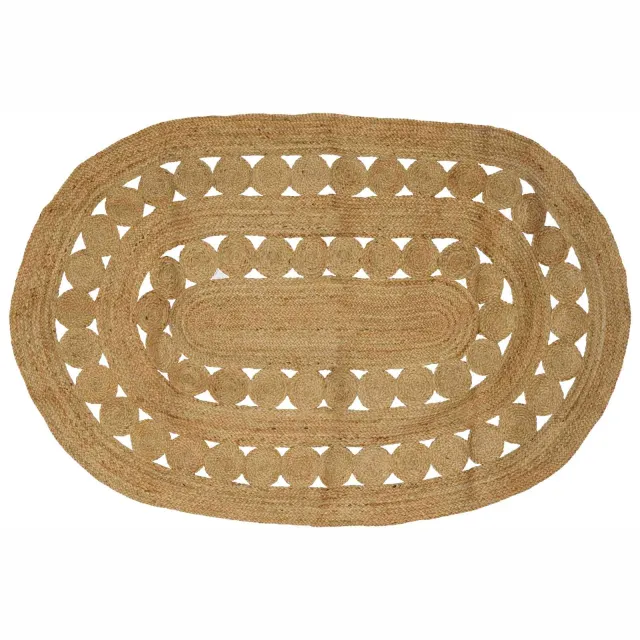 vidaXL Gebied Tapijt Naturel 152 x 245 cm Jute Bruin