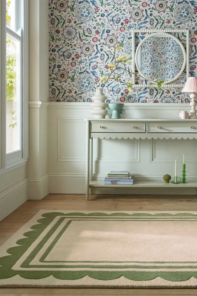 flycarpets Laagpolig vloerkleed Lois - 100% Wol - Groen