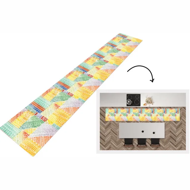 KitchenYeah Keukenloper 300x50 cm - Keukenmat vinyl Patronen - Mozaïek - Abstract - Keukenmatten loper - Keuken vloerkleed tapijt