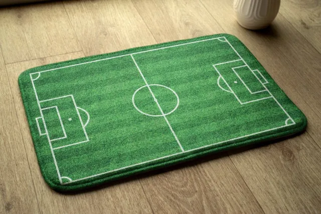 Coloray Vloerkleed voor Kinderkamer - Groente Tapijt Voor Kinderkamer - Voetbalveld Grasmat Klein Vloerkleed - Wit Accenten Vloer Tapijt - Antislip Vloerkleed Voor Kinderen - 75x45 cm Groente - Voetbalveld Grasmat