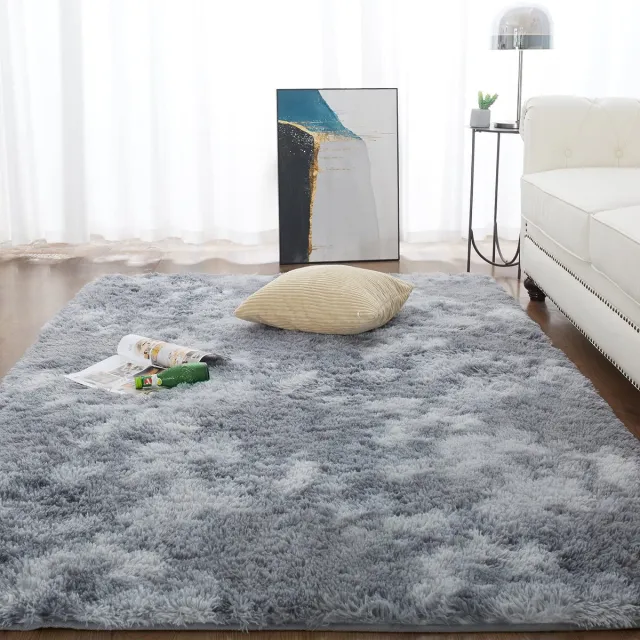 Ibenzoa Grote, Zachte Shag Tapijts voor Woonkamer en Kinderkamer - 120 x 180 cm - Grijs