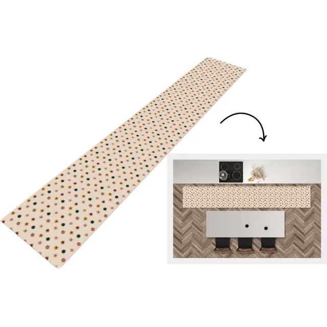 KitchenYeah Keukenloper - Keukenmat - Bloemen - Patronen - Stippen - Keuken vloerkleed Multicolor