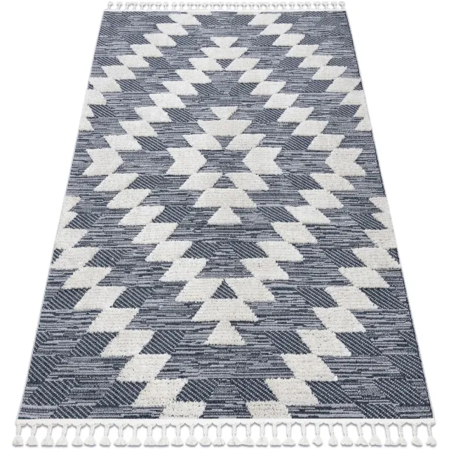 RUGSX Kleden Rugsx Tapijt SEVILLA Z250A ruitjes blauw / grijs 80x150 cm