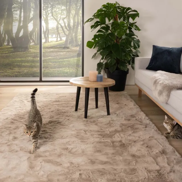 Tapeso Fluffy vloerkleed - Comfy Plus taupe 200x290