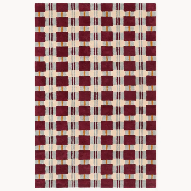 Westwing Collection Handgetuft wollen vloerkleed Kimi Kleurrijk, Rood