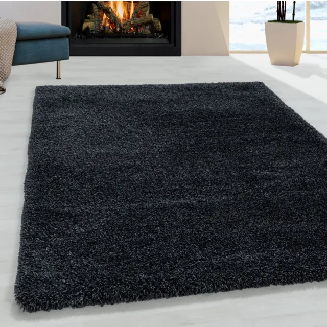 TapisTrend Harig tapijt Antraciet 120x170 cm Hoogpolig vloerkleed voor de woonkamer, aangenaam zacht vloerkleed voor de slaapkamer