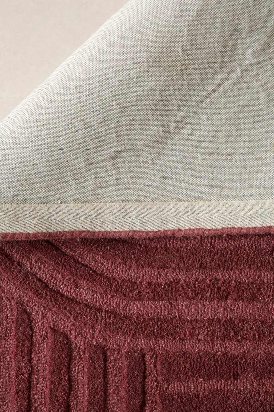 NOUS Living Rodez wollen vloerkleed bordeauxrood, foto 4