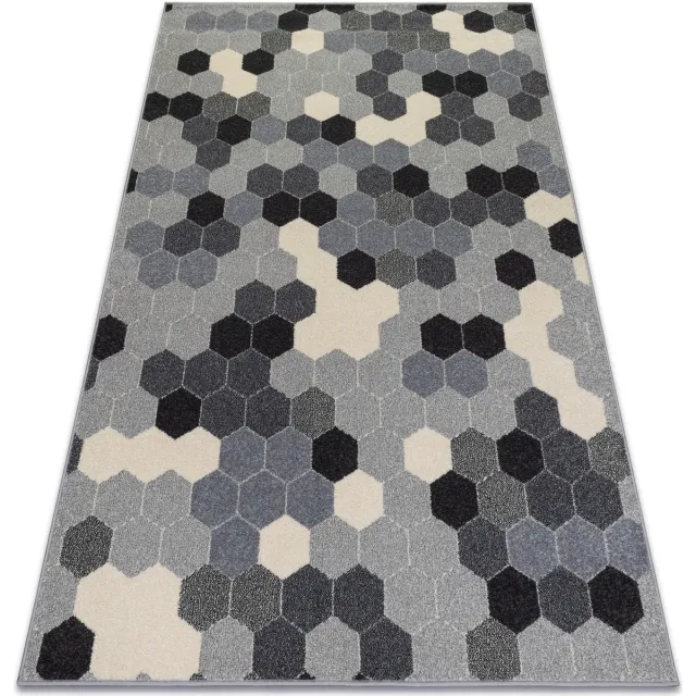 RUGSX Kleden Rugsx Tapijt HEOS 78537 grijskleuring / crème zeshoek