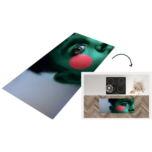 KitchenYeah Keukenloper - Loper keuken - Vlag van Bangladesh - Keukenloper vinyl Multicolor