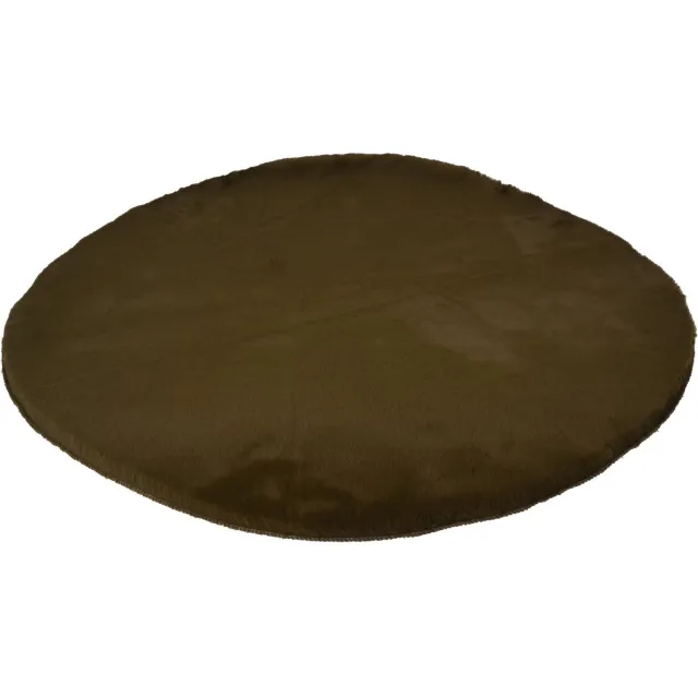 Home Styling Collection - Rond vloerkleed voor de woonkamer van zacht imitatiebont, Ø 80 cm - donkergroen