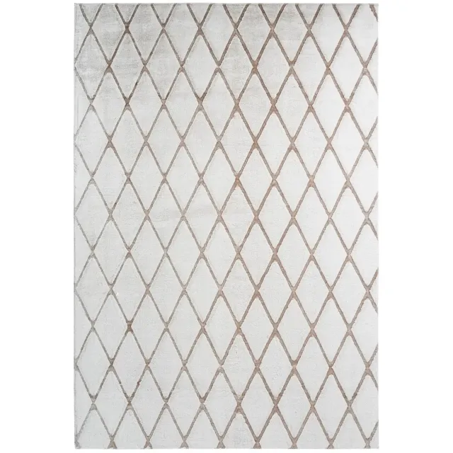 Dutch XXL Scandinavisch Vloerkleed | Tapijt | Vivica | Ruiten | Wit/Taupe Wit / Taupe