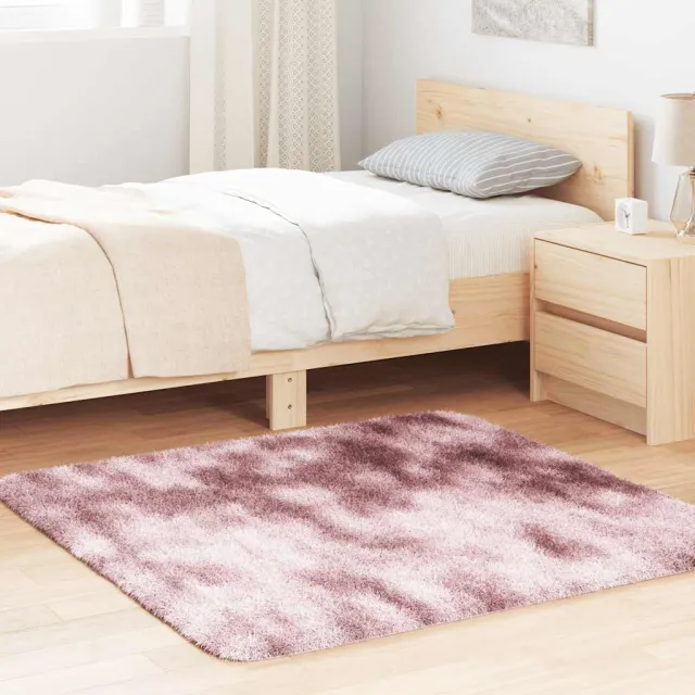 vidaXL Hoogpolig vloerkleed NAVARRA 120x120 cm polyester stoffig roze, foto 2