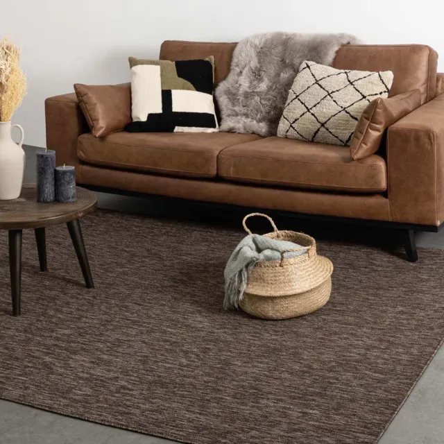 Tapeso Laagpolig vloerkleed - Lush bruin 120x170